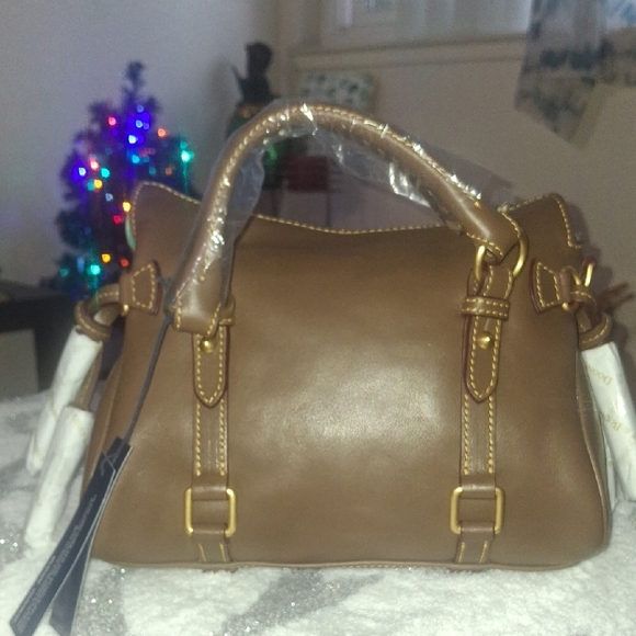 Dooney & Bourke Florentine Leather "Mini" Satchel Color Elephant - Picture 3 of 8